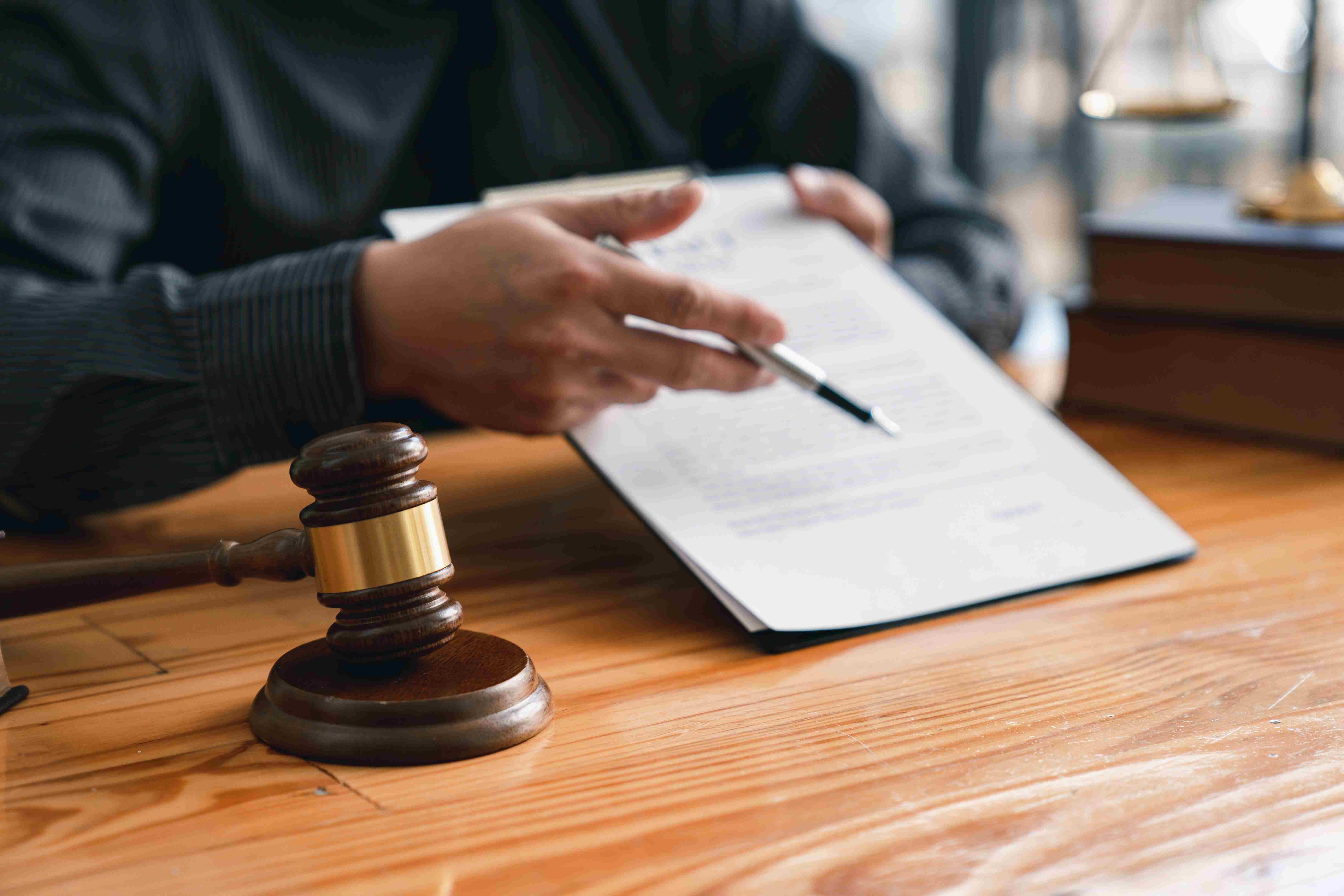 A judge holding a contract