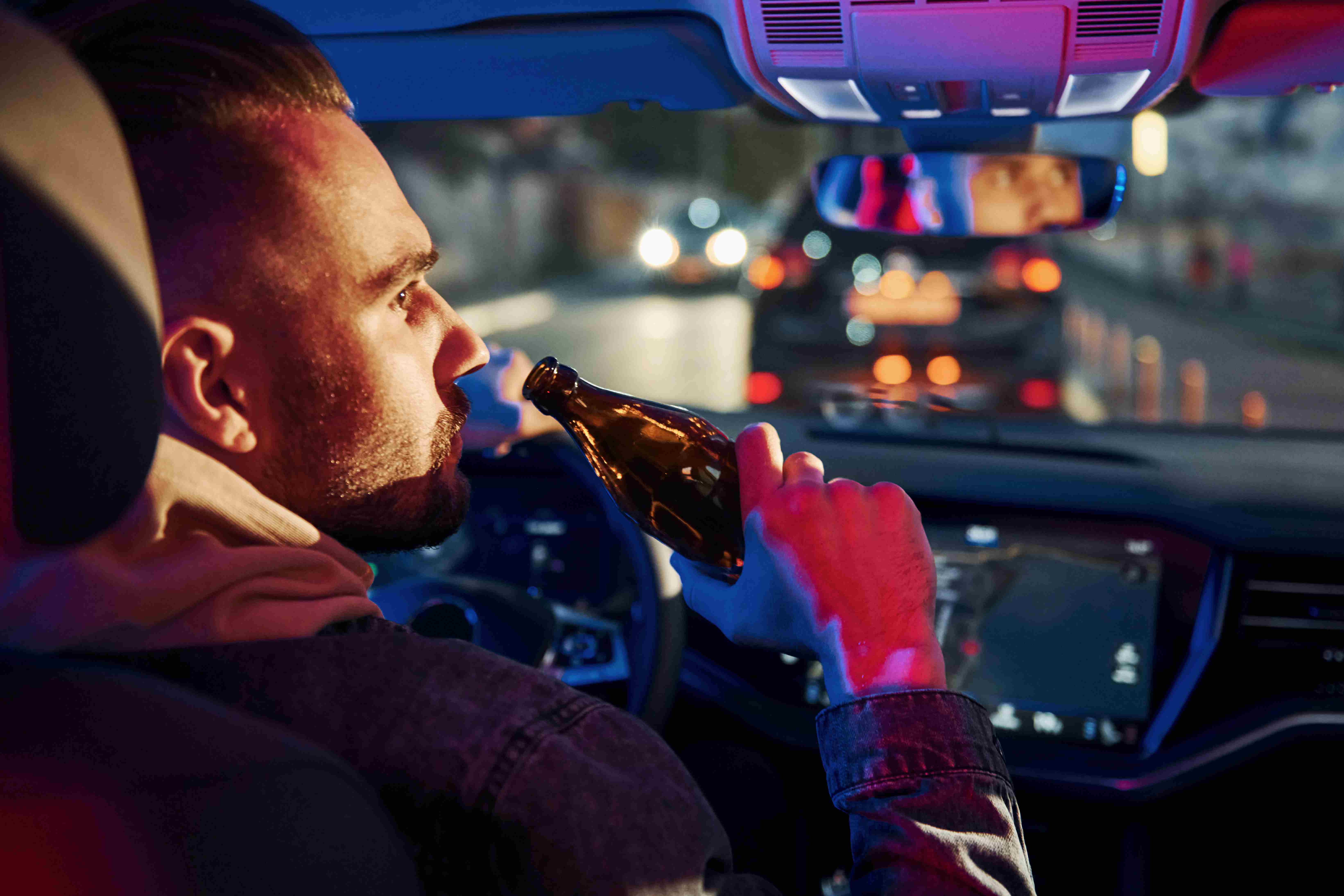 Driver drinking while driving   